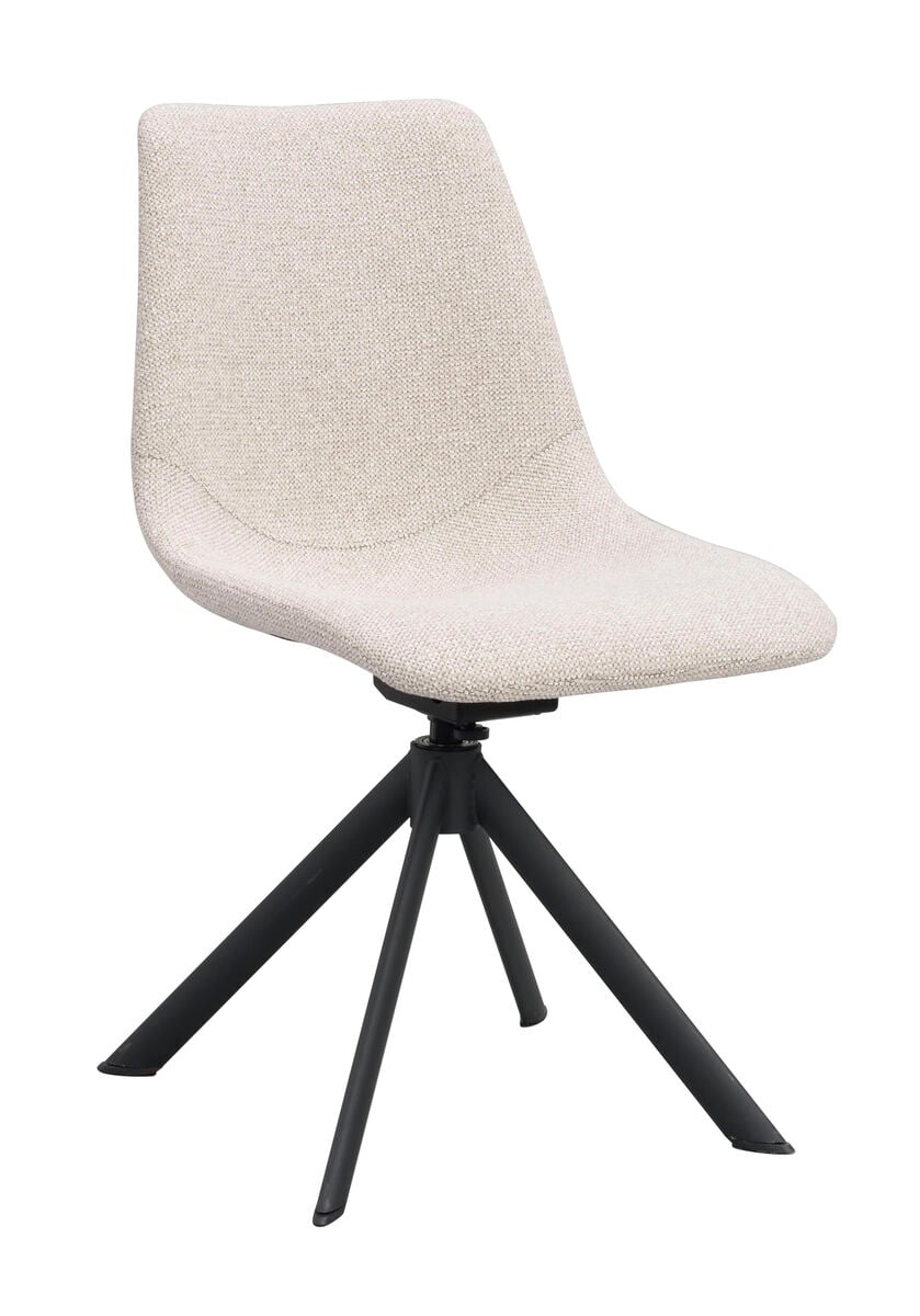 Rowico Home Dunmore pyörivä ja keinuva tuoli vaalea beige/musta